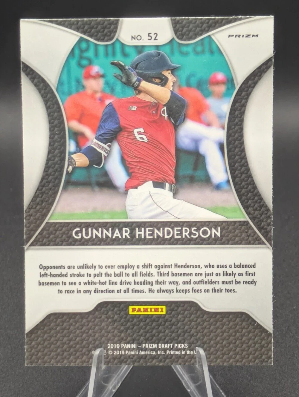 2019 Panini Prizm Draft Picks Green Prizm Parallel Gunnar Henderson #52 Orioles